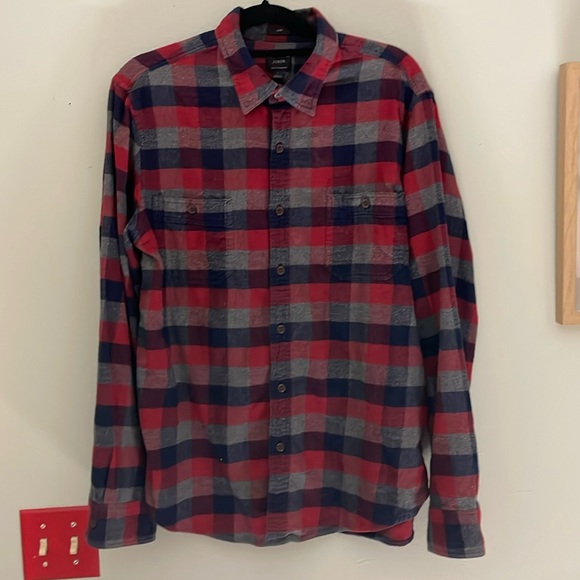 J.crew slim fit button up flannel shirt M - Picture 1 of 4